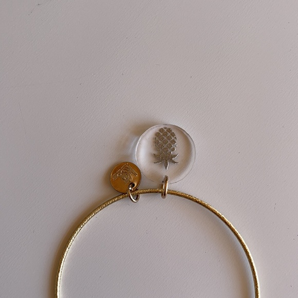 Moon & Lola Gold Pineapple Charm Bangle Bracelet - Picture 4 of 6